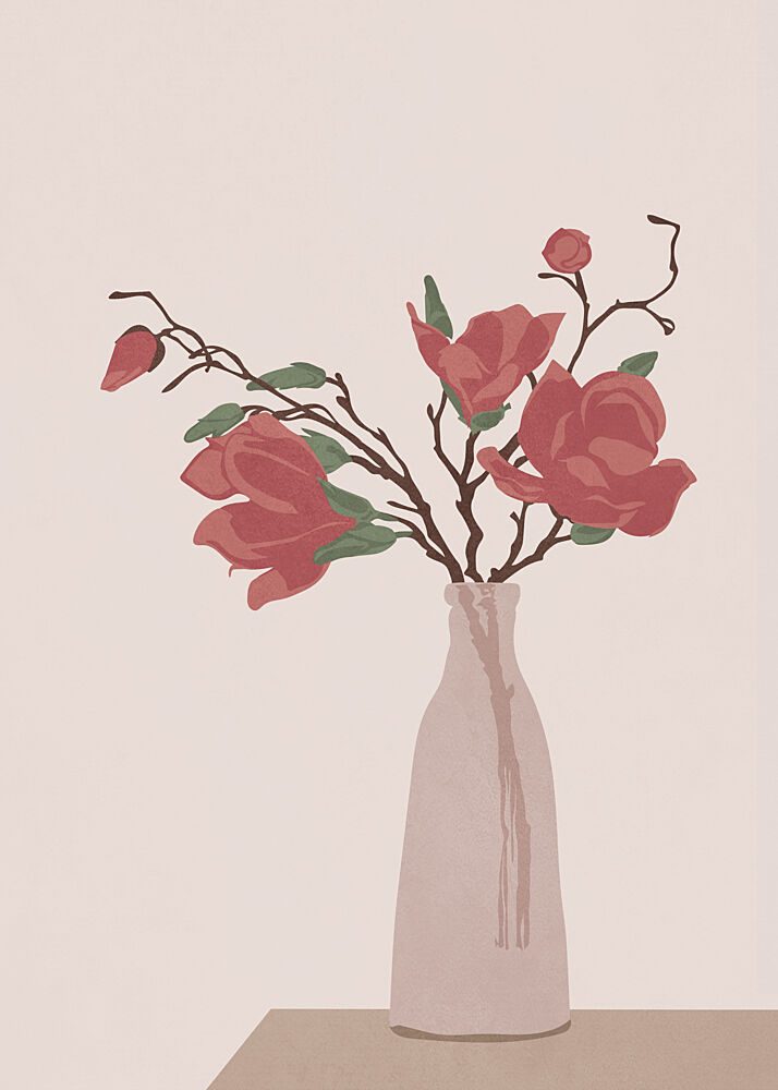 Elegant Magnolia Vase art print by Flow Line for $57.95 CAD