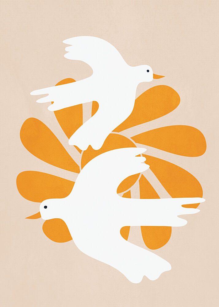 Flying Peace Doves art print by Flow Line for $57.95 CAD