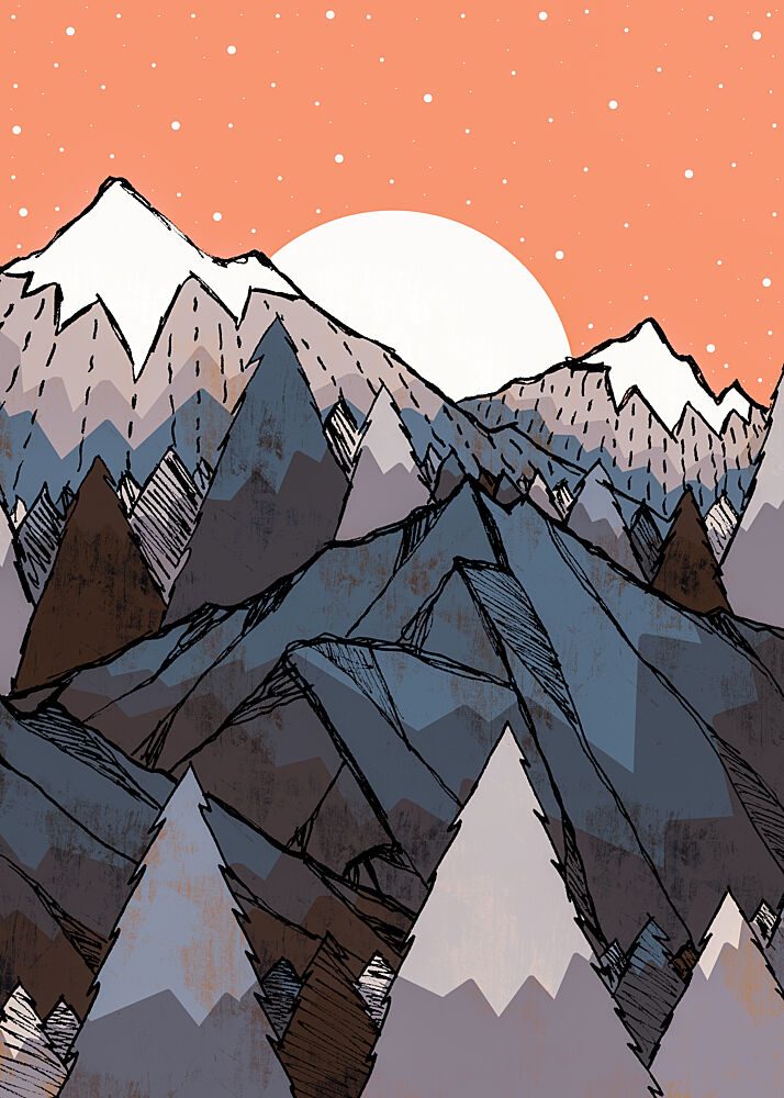 Dusk Mountain Forest art print by Stephen Wade for $57.95 CAD