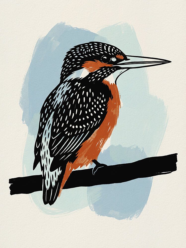 Spotted Kingfisher Perched art print by Andreas Magnusson for $57.95 CAD