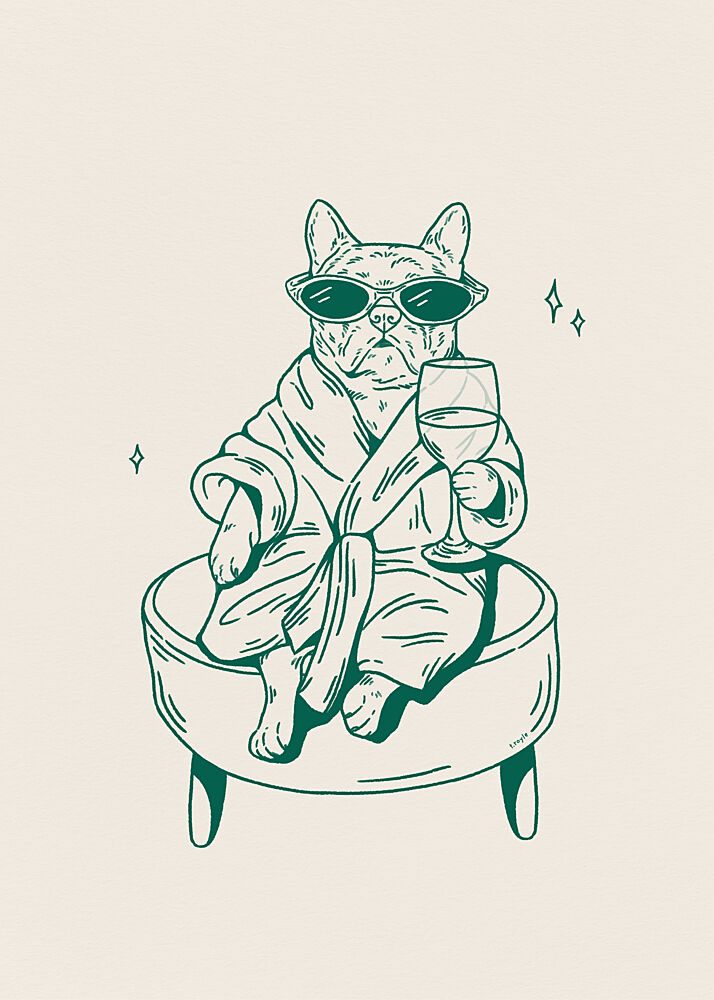 Chic Dog Spa Day art print by Tara Royle for $57.95 CAD