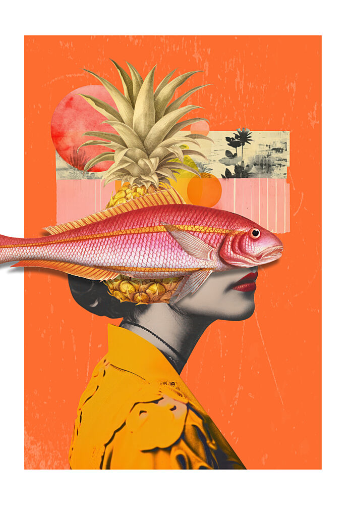 Tropical Fish Woman art print by Marja van den Hurk for $57.95 CAD