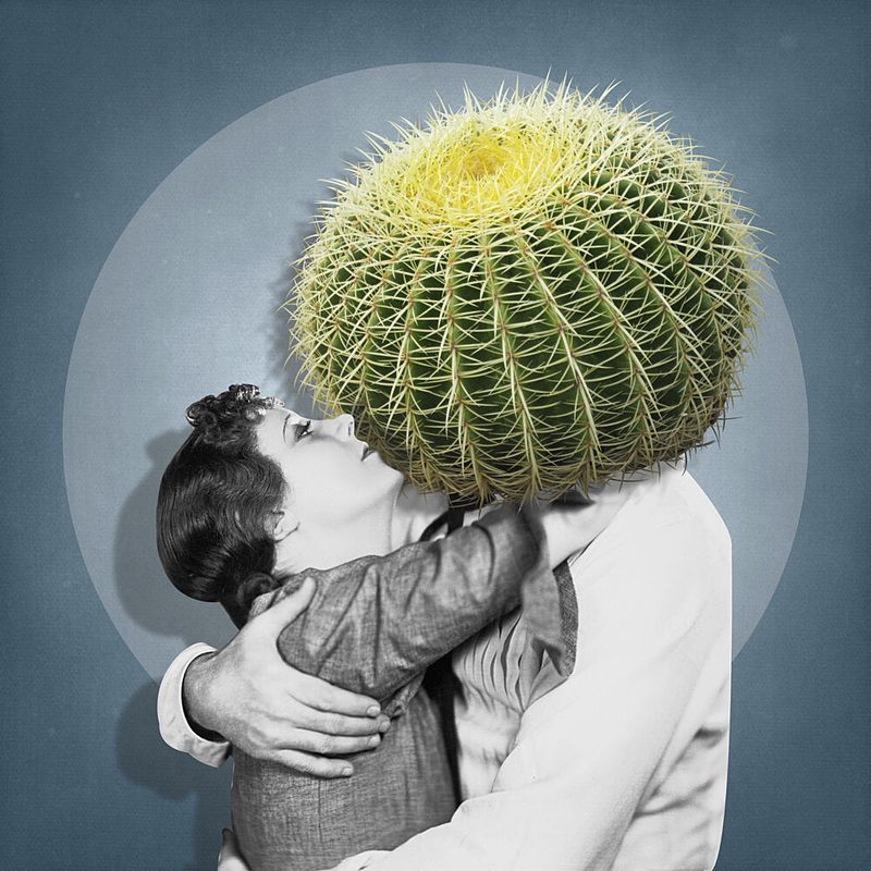 Surreal Cactus Kiss art print by Marja van den Hurk for $57.95 CAD