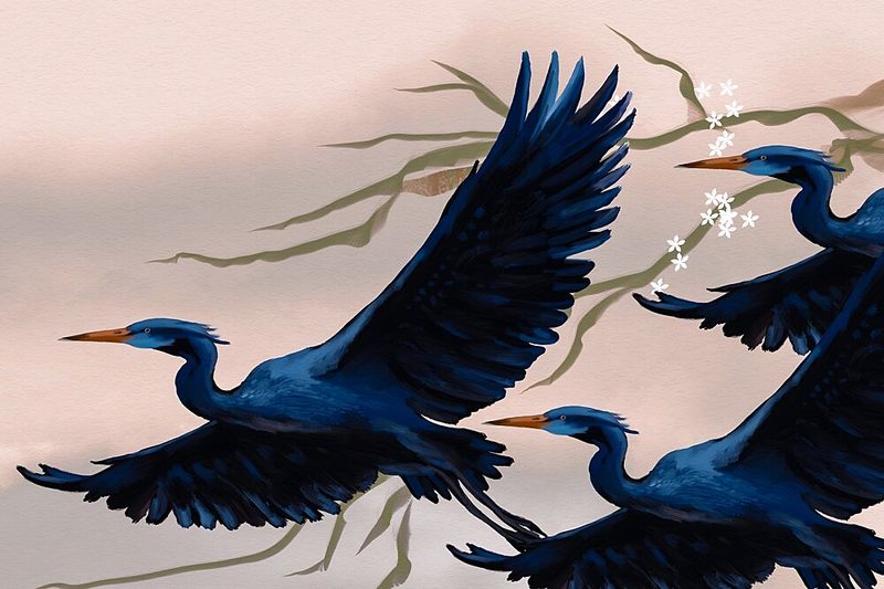 Flying Blue Birds art print by Josie George for $57.95 CAD
