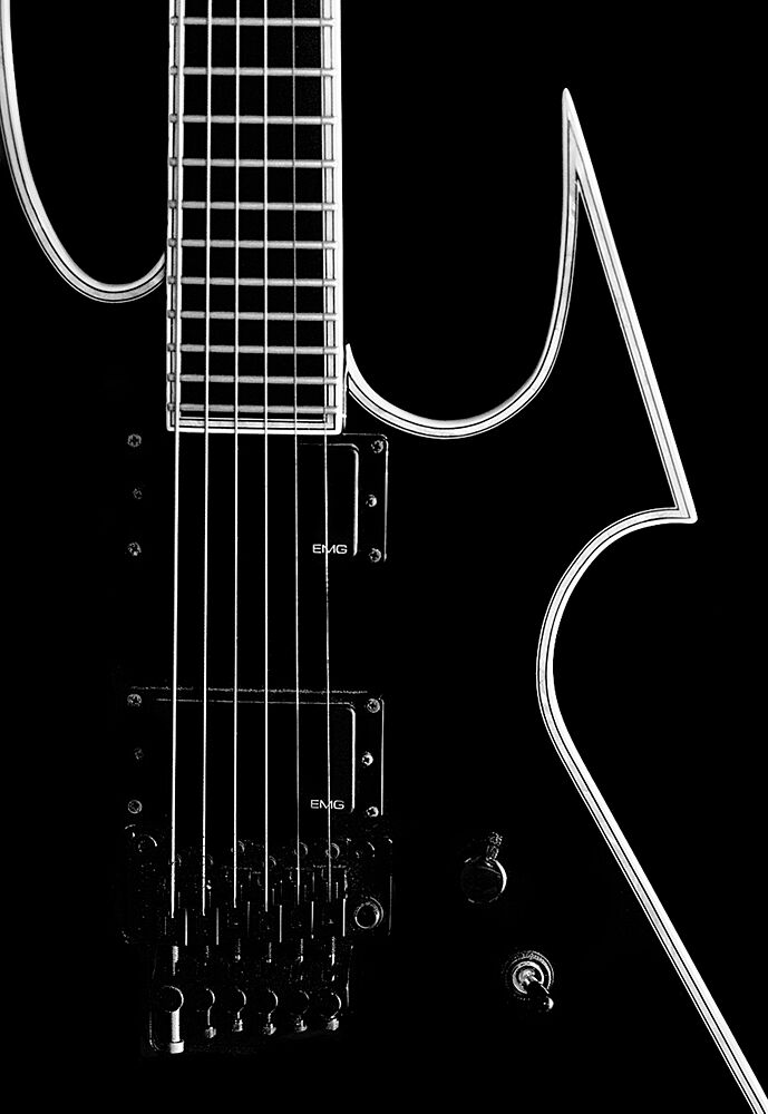 Sleek Black Guitar art print by FranzStaab for $57.95 CAD