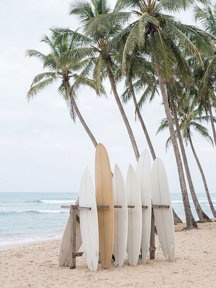 Tropical Surfboards on Beach art print by Andreas Magnusson for $57.95 CAD