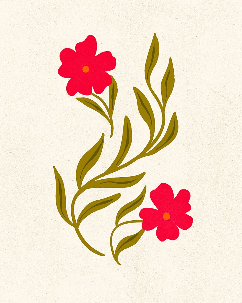 Vibrant Floral Stems art print by Angela Minca for $57.95 CAD
