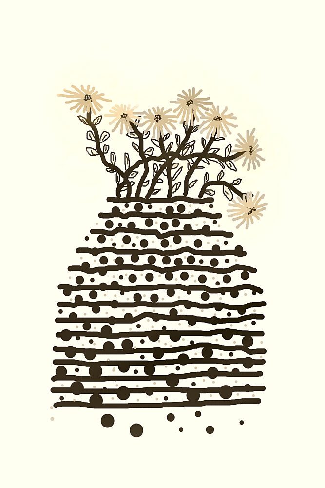 Dotted Vase Flowers art print by Christina Sillen for $57.95 CAD