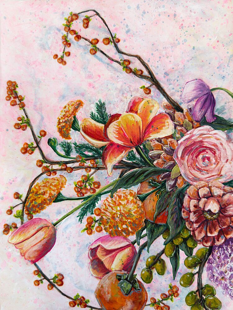 Vibrant Autumn Bouquet art print by Renee Machan Cottagecore for $57.95 CAD