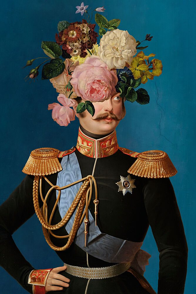 Floral Gentleman Portrait art print by Marja van den Hurk for $57.95 CAD
