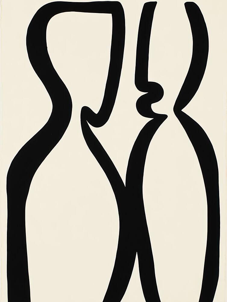 Abstract Figures Facing art print by Imaginative for $57.95 CAD