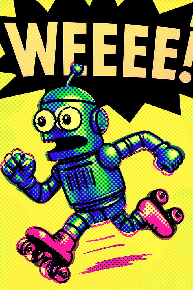 Joyful Robot Skates art print by Erm for $57.95 CAD
