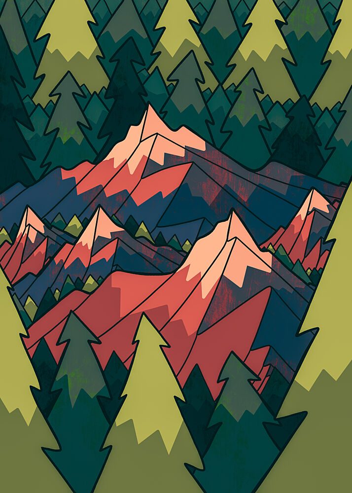 Mountain Forest Peaks art print by Stephen Wade for $57.95 CAD