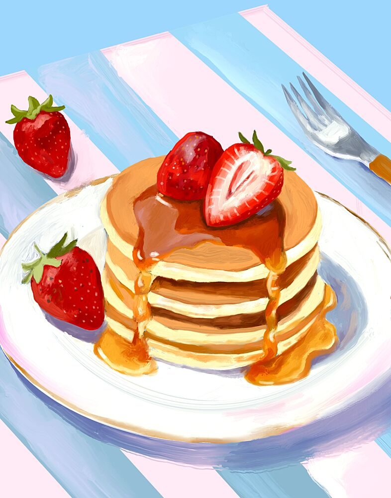 Strawberry Pancake Stack art print by Josie George for $57.95 CAD