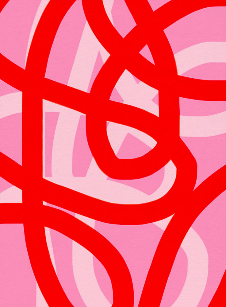 Dynamic Red Pink Curves art print by Studio Memb for $57.95 CAD