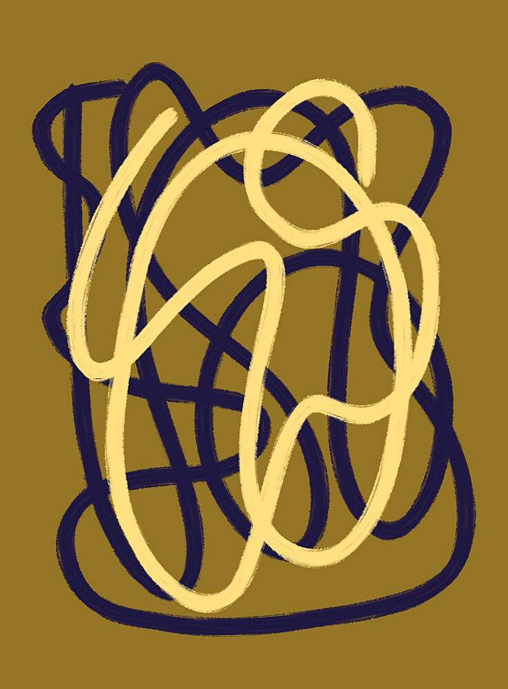 Abstract Blue Gold art print by Studio Memb for $57.95 CAD