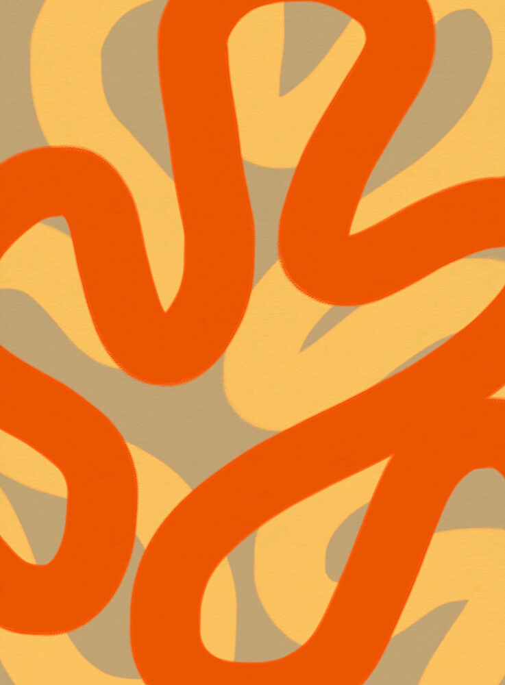 Fluid Orange Abstract Lines art print by Studio Memb for $57.95 CAD