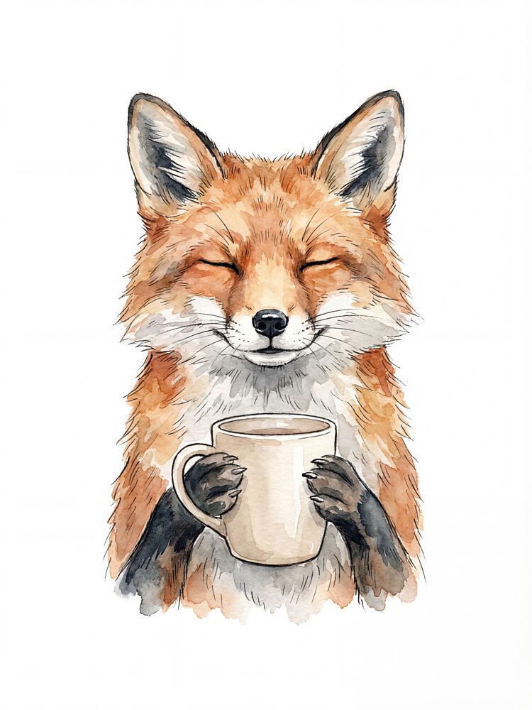 Cozy Coffee Fox art print by Andreas Magnusson for $57.95 CAD