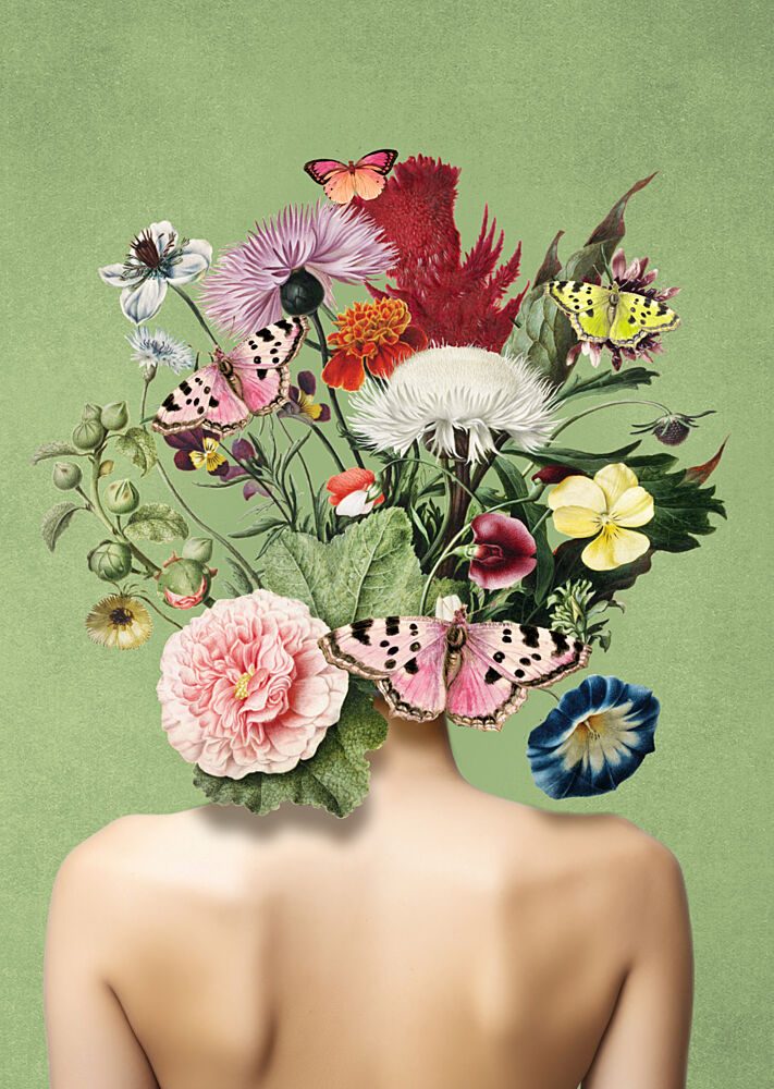 Surreal Floral Woman art print by Marja van den Hurk for $57.95 CAD