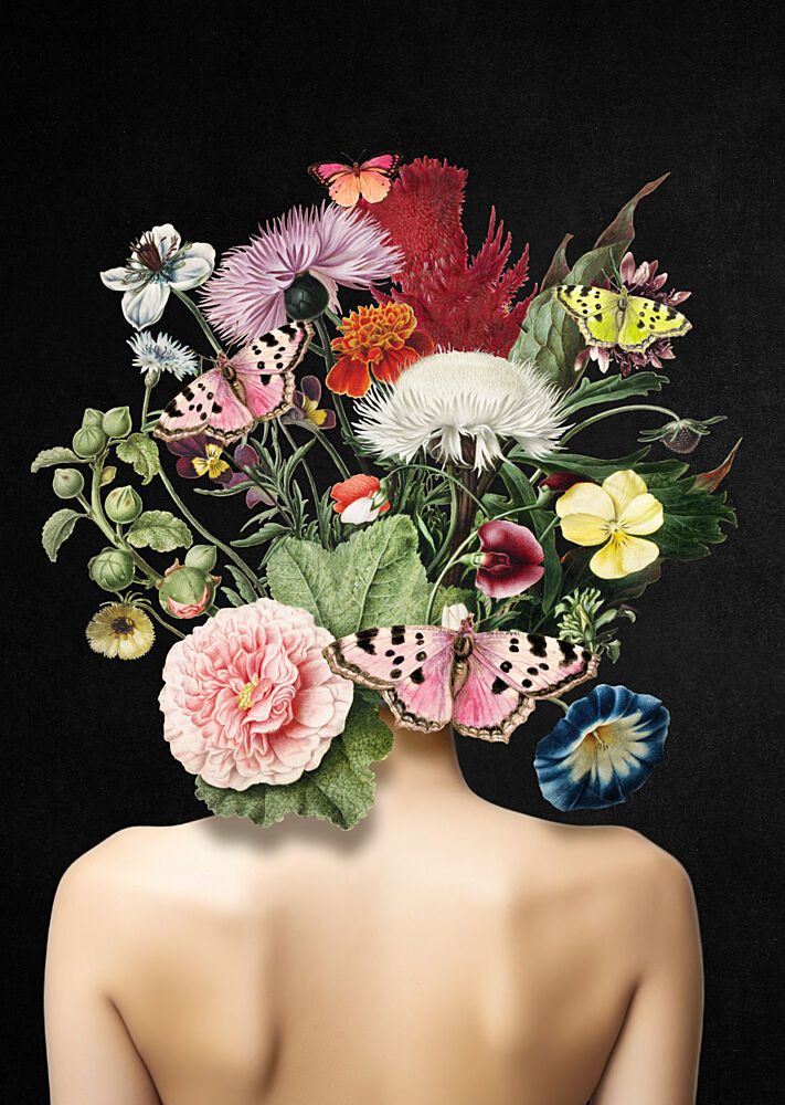 Woman with Flower Head art print by Marja van den Hurk for $57.95 CAD