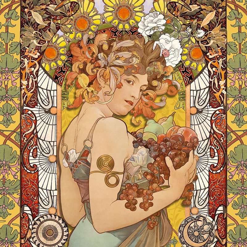 Art Nouveau Harvest Woman art print by Marja van den Hurk for $57.95 CAD