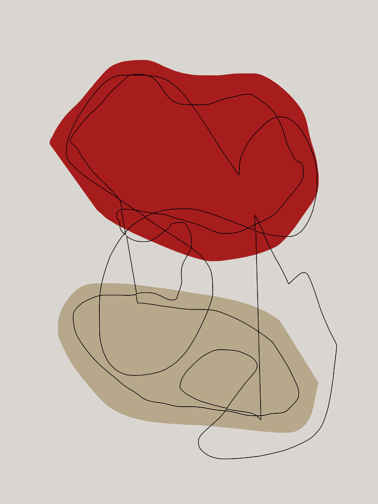 Abstract Red Beige Flow art print by Juliana Sampaio Silva for $57.95 CAD
