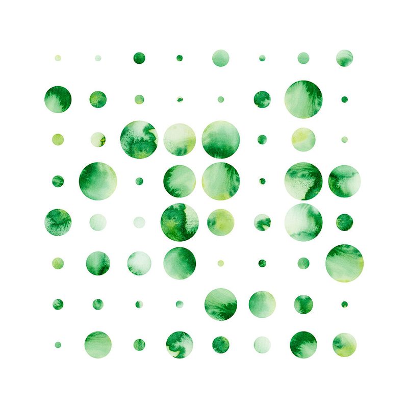 Green Watercolor Dots art print by Fabiana Silveira for $57.95 CAD