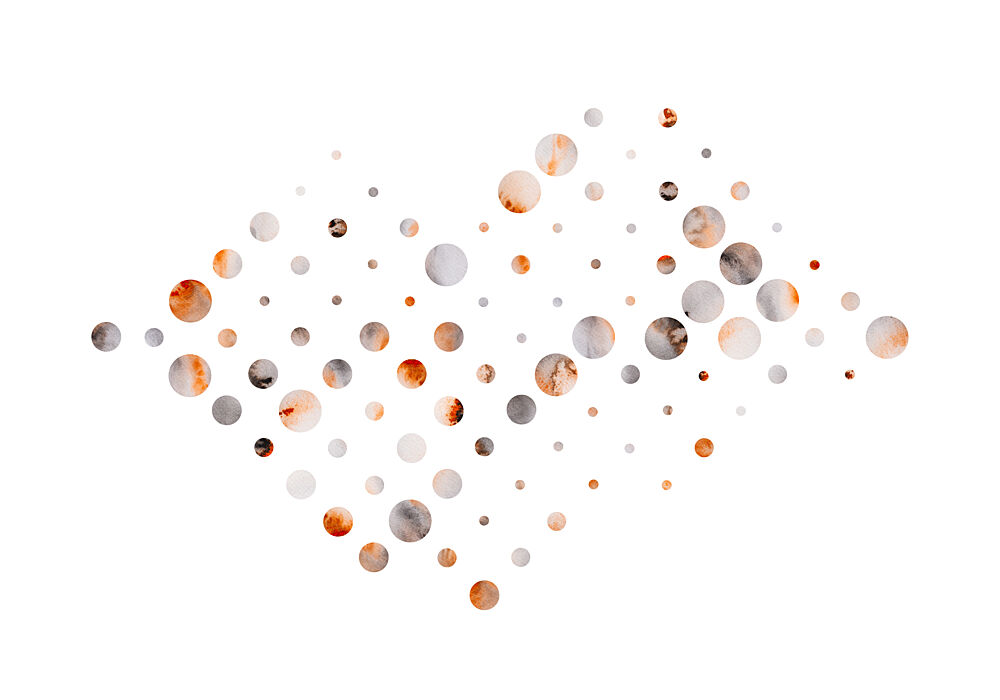 Earthy Watercolor Dots art print by Fabiana Silveira for $57.95 CAD