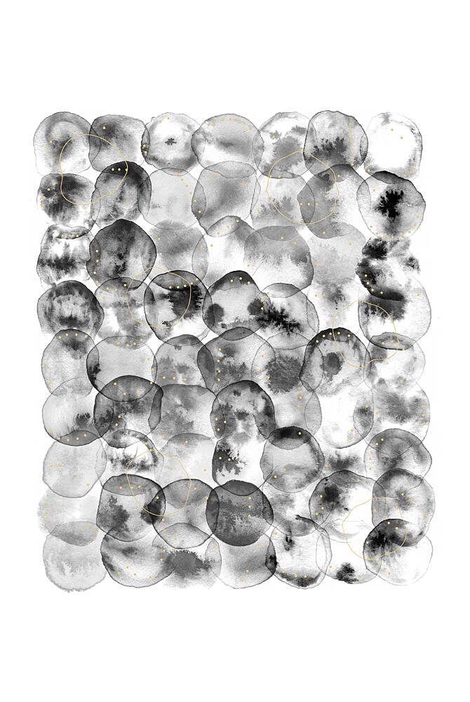 Abstract Gold Ink Circles art print by Fabiana Silveira for $57.95 CAD