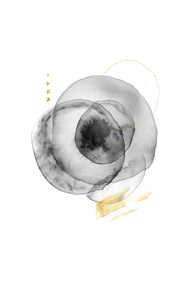 Black Gold Fluid Circles art print by Fabiana Silveira for $57.95 CAD