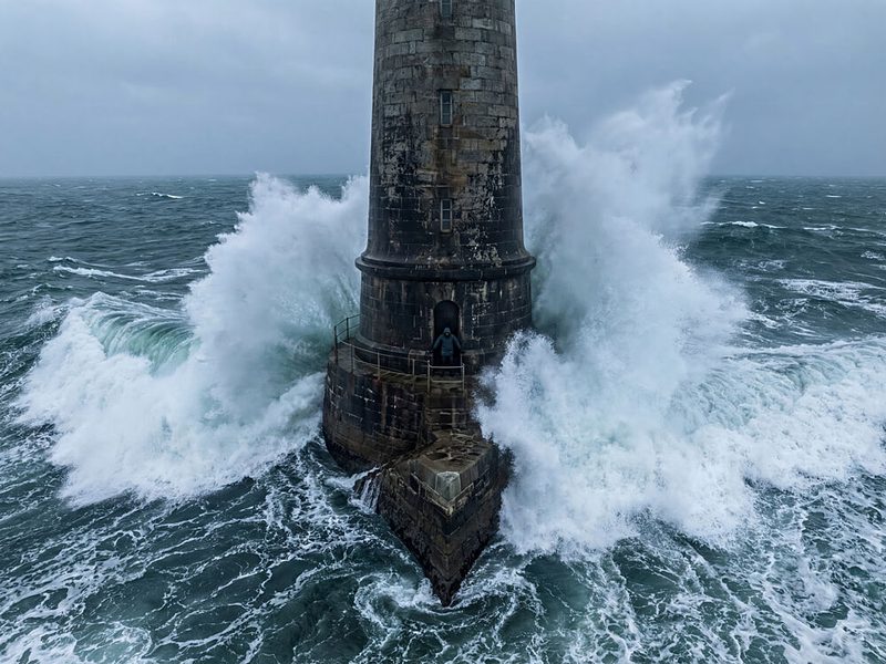Lighthouse Storm Waves art print by Andreas Magnusson for $57.95 CAD