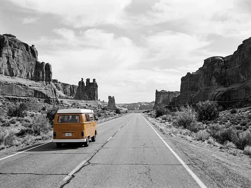 Orange van Desert Road art print by Andreas Magnusson for $57.95 CAD