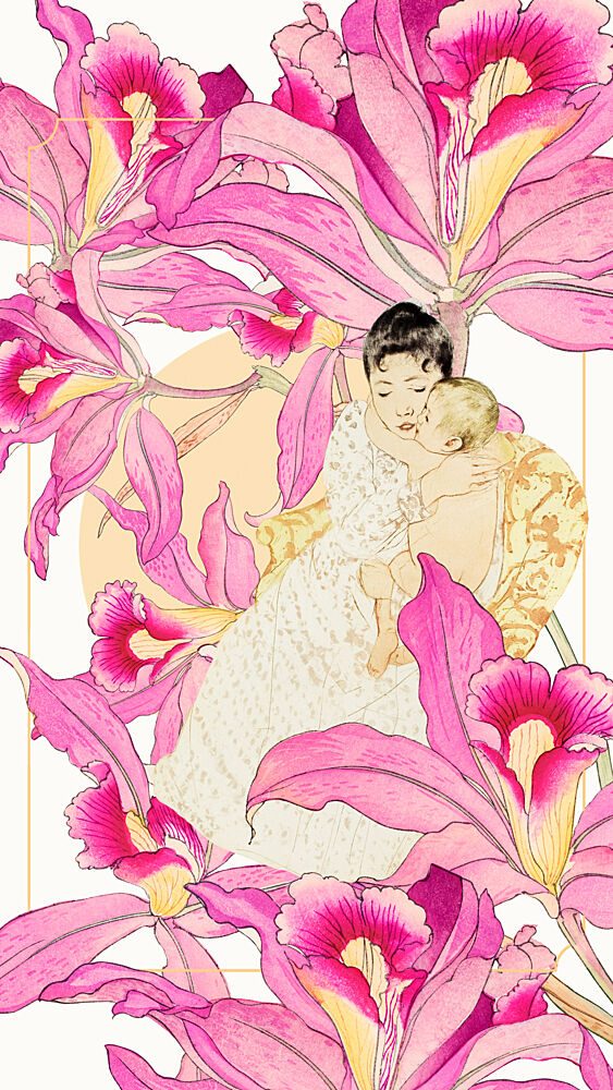 Maternal Love Pink Orchids art print by Marja van den Hurk for $57.95 CAD