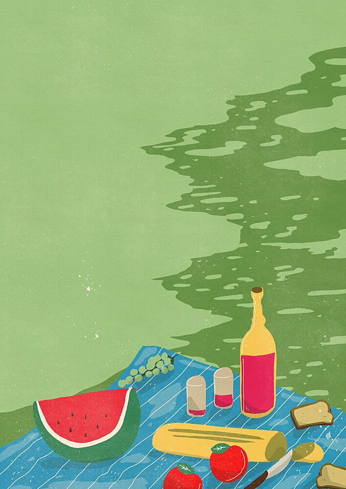 Riverside Picnic Scene art print by Nicholas for $57.95 CAD