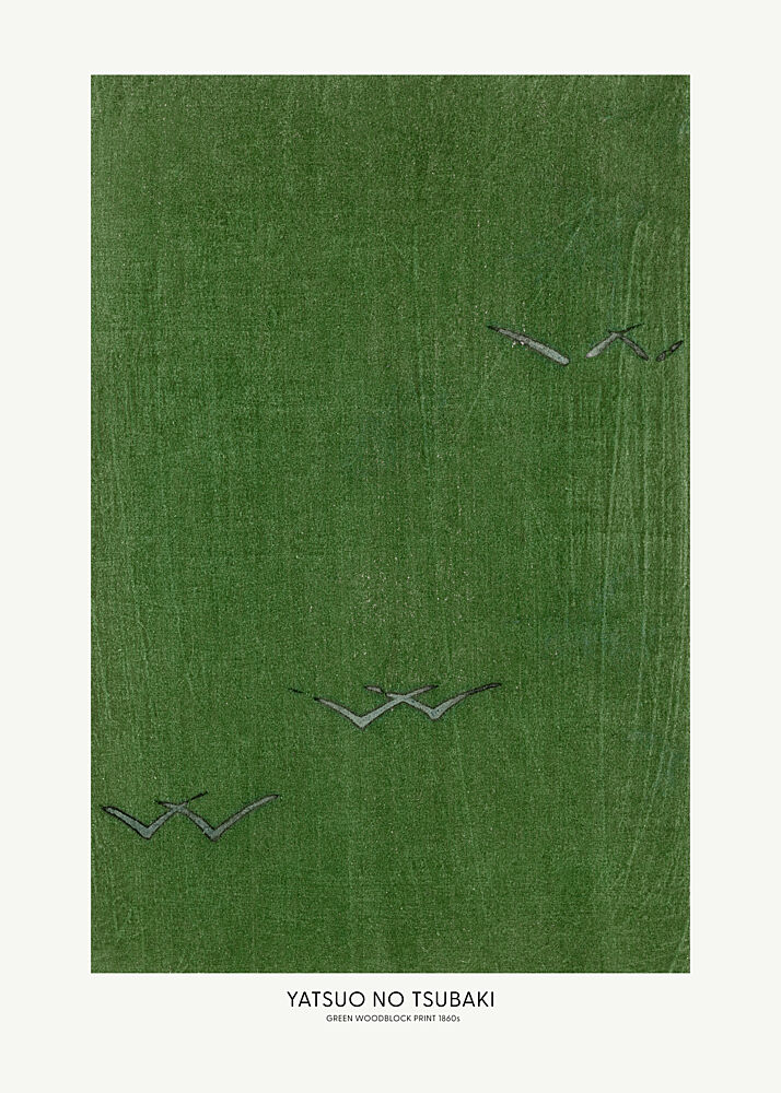 Green Woodblock Print 1860s art print by Yatsuo No Tsubaki for $57.95 CAD