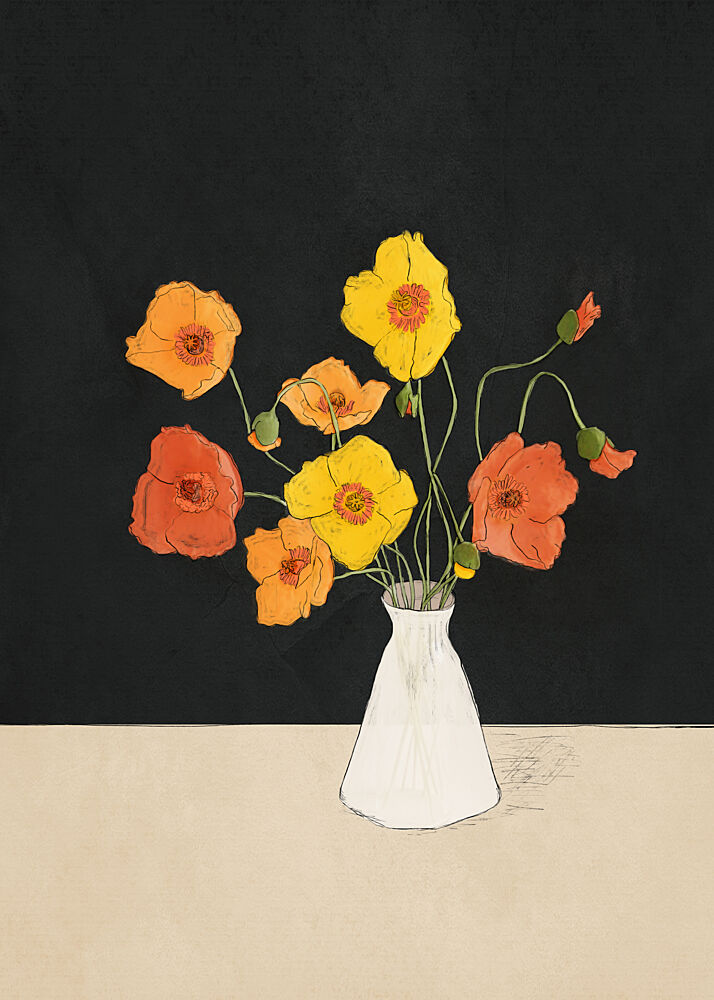 Golden Orange Poppies art print by Nadjaa for $57.95 CAD