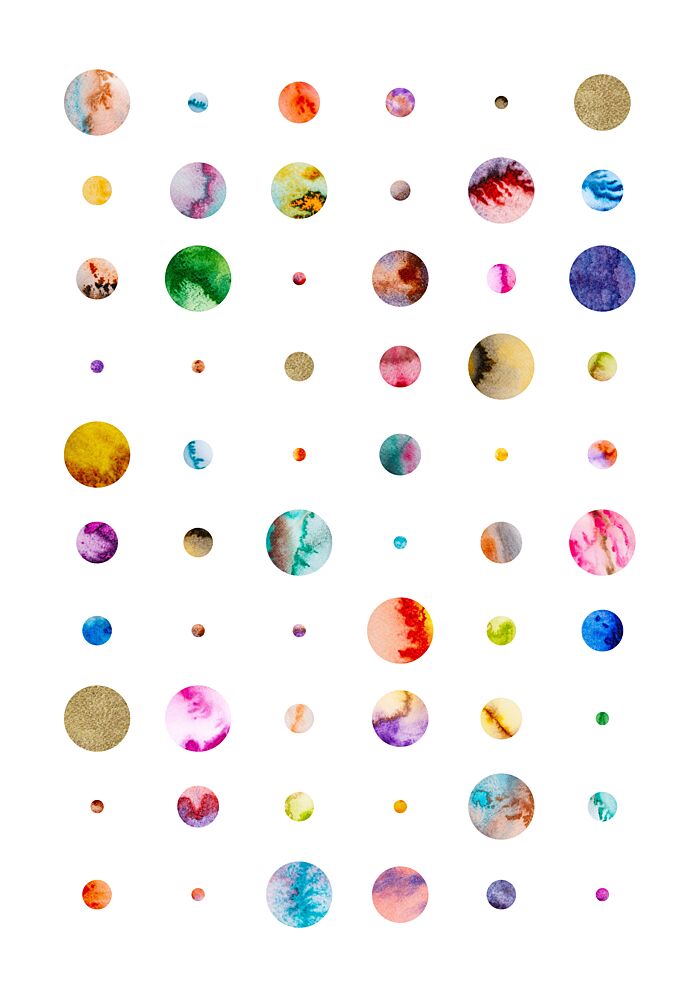 Colorful Watercolor Planets art print by Fabiana Silveira for $57.95 CAD