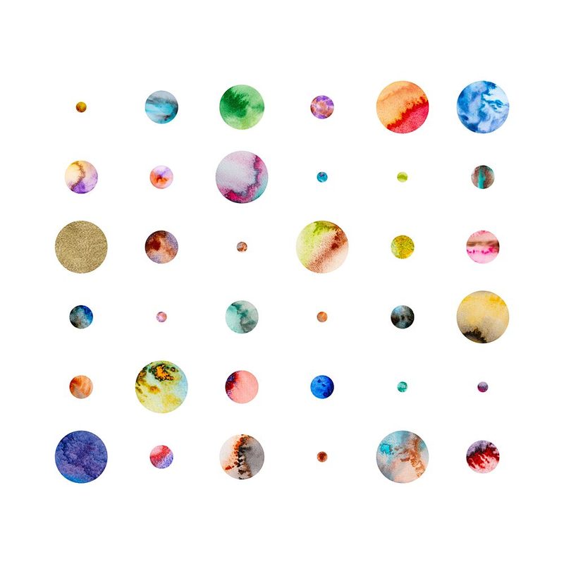 Watercolor Planets art print by Fabiana Silveira for $57.95 CAD