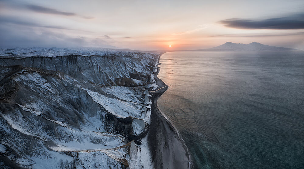 Snowy Coastal Sunset art print by Ivan a. Godovikov for $57.95 CAD