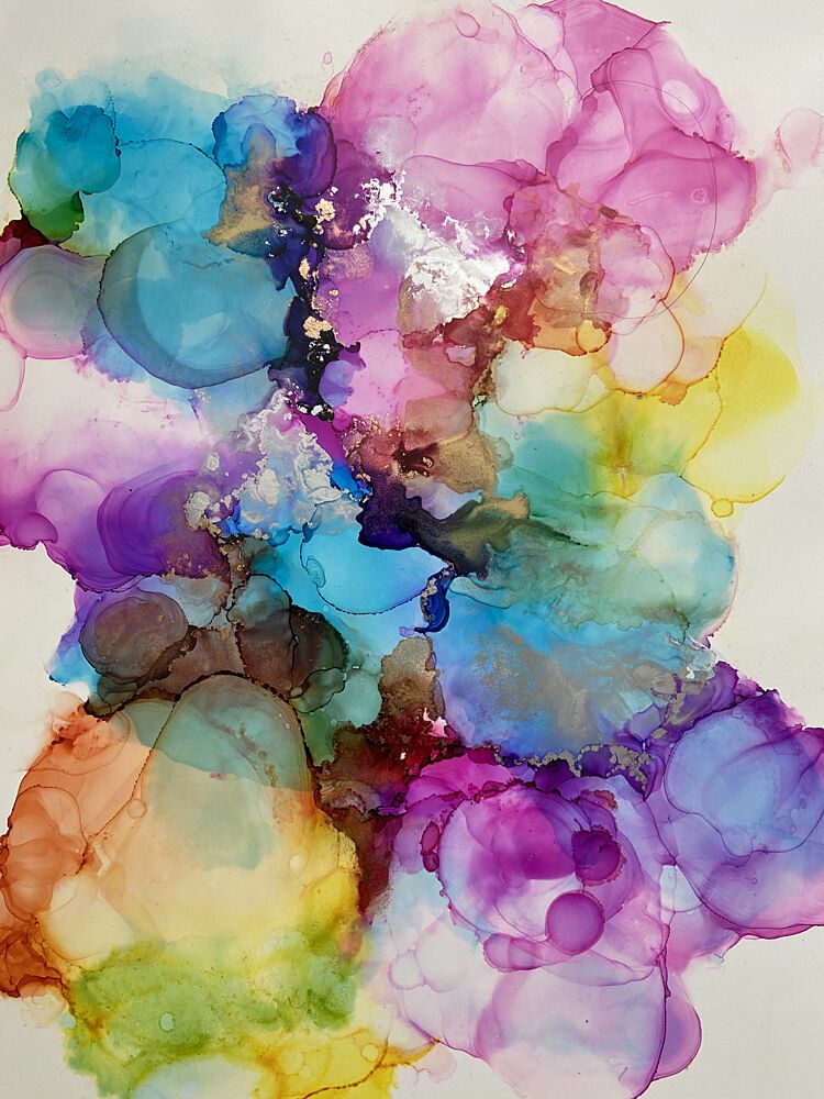 Colorful Fluid Ink Dream art print by Irene Chua for $57.95 CAD