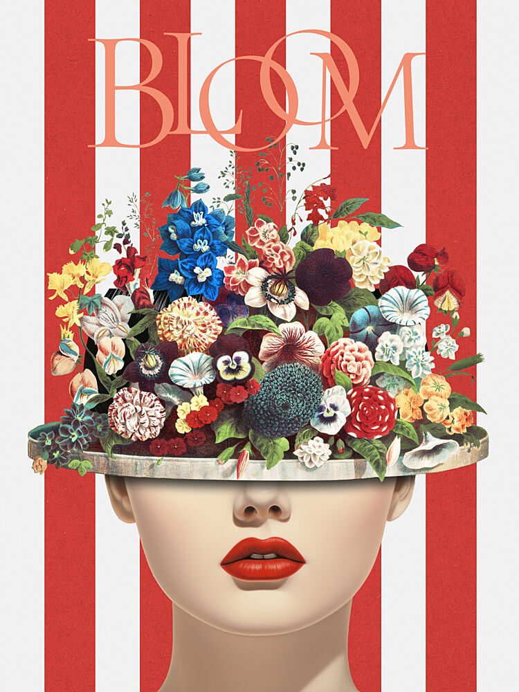 Vibrant Floral Lady art print by Marja van den Hurk for $57.95 CAD