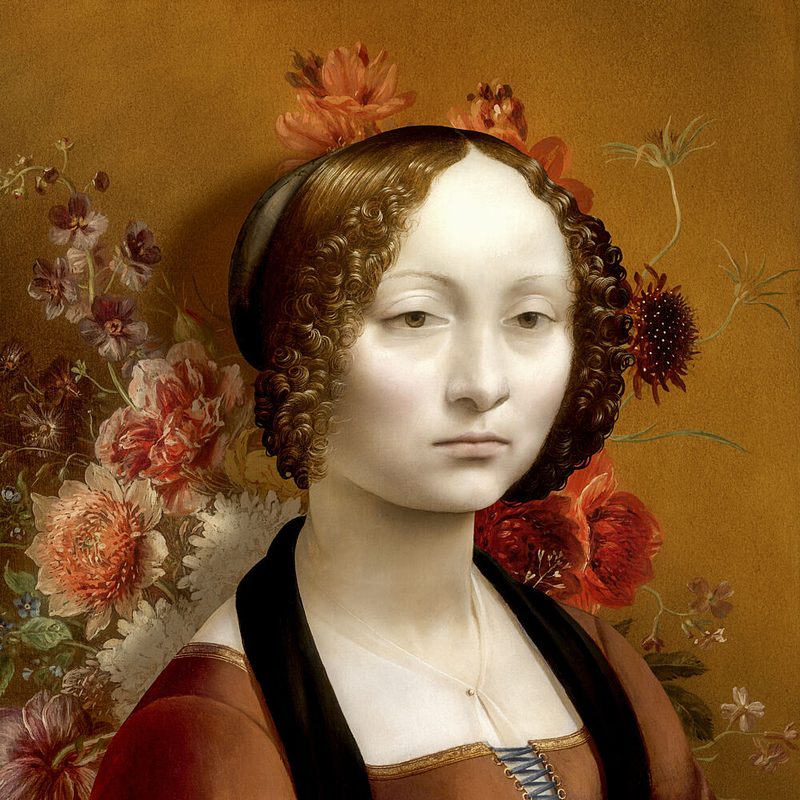 Renaissance Lady with Flowers art print by Marja van den Hurk for $57.95 CAD