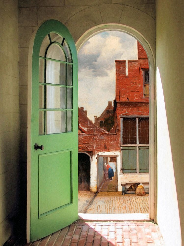Historic Green Door Alley art print by Marja van den Hurk for $57.95 CAD