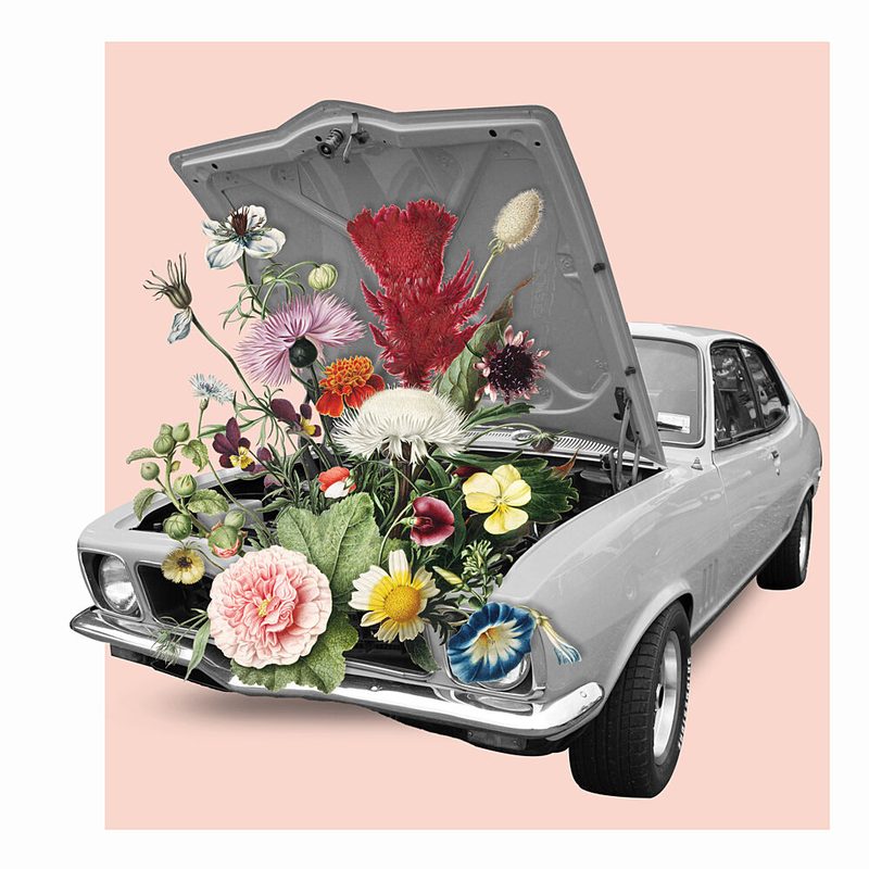 Blooming Classic Car art print by Marja van den Hurk for $57.95 CAD