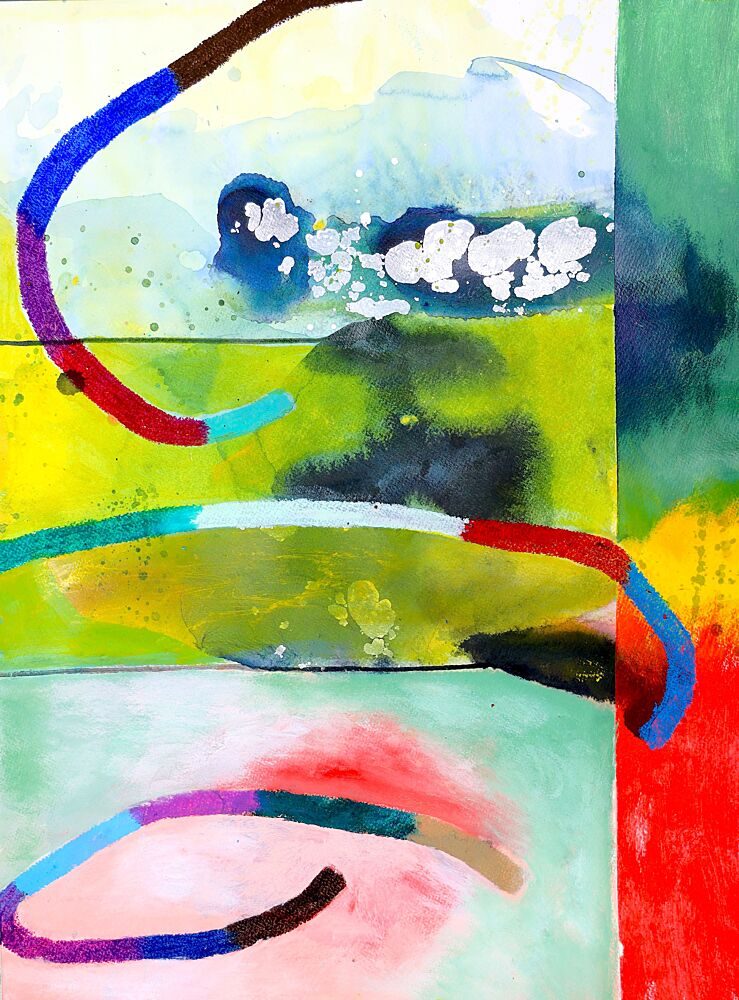 Vibrant Abstract Flow art print by Poovi Art for $57.95 CAD
