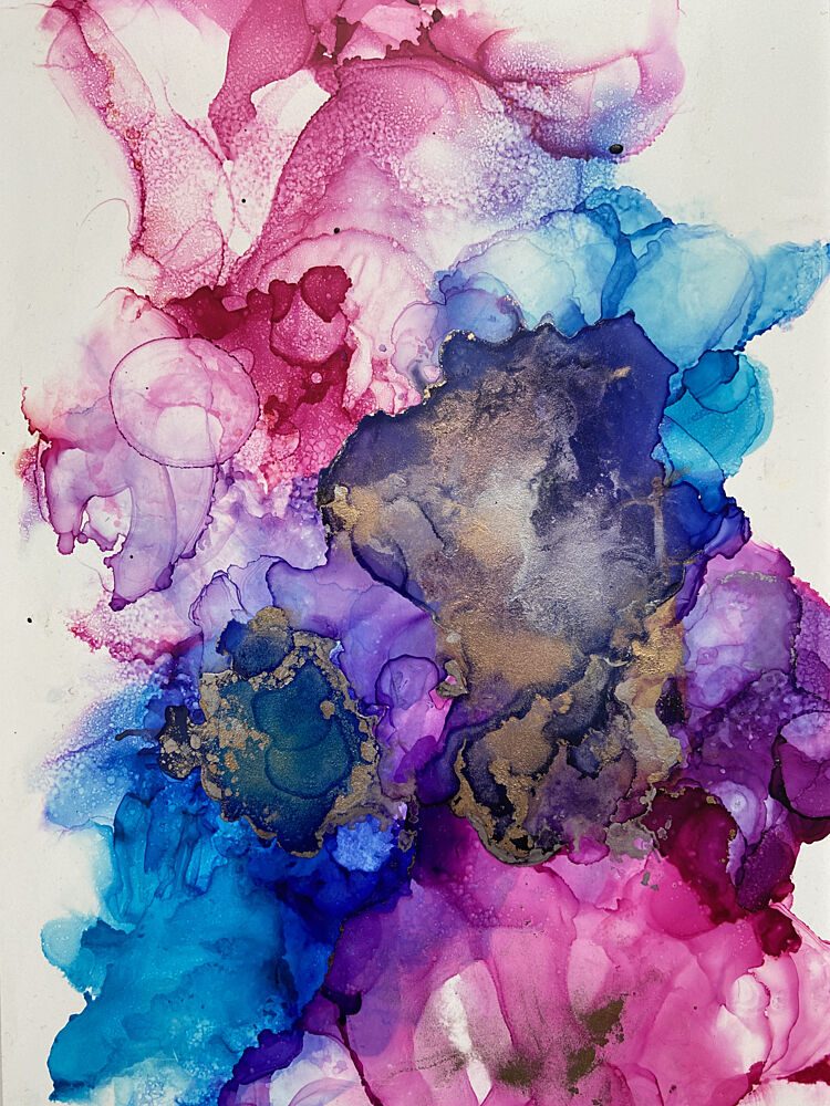 Vibrant Gold Nebula art print by Irene Chua for $57.95 CAD