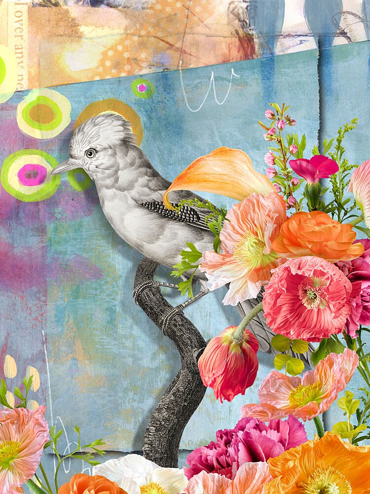 Colorful Bird Blossoms art print by Marja van den Hurk for $57.95 CAD