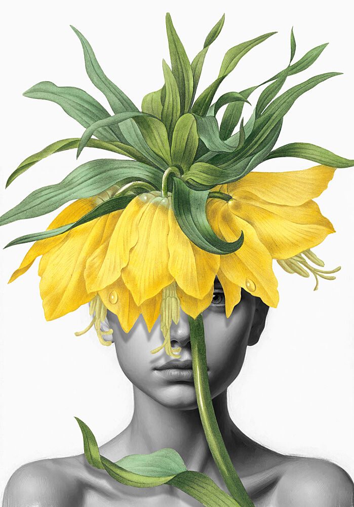 Surreal Botanical Portrait art print by Marja van den Hurk for $57.95 CAD