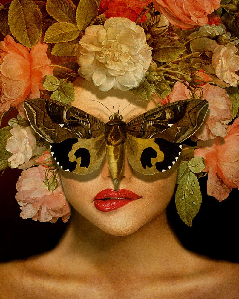 Butterfly Masked Woman art print by Marja van den Hurk for $57.95 CAD