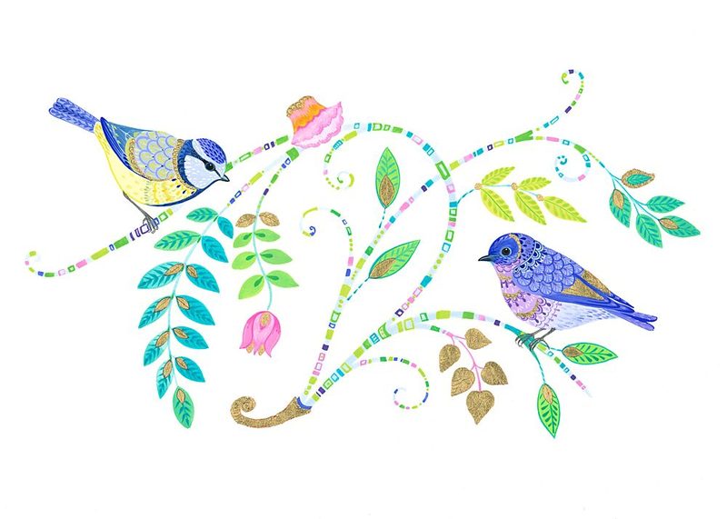 Repeat Pattern Birds art print by Isabelle Brent for $57.95 CAD